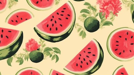 Delicate Watermelon Impressions Generative AI