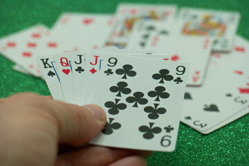 karty gra zieleń rozrywka rozgrywka  © Piotr