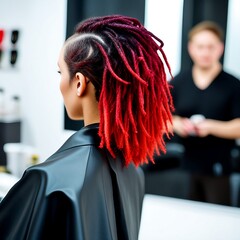 Red faded dreadlocks