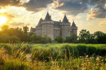 Fototapeta premium Chateau de Suscinio dans le Morbihan en région Bretagne 