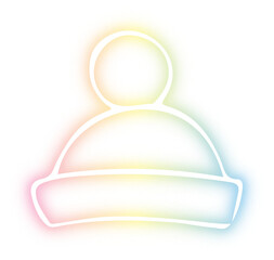 Set of Christmas hat neon