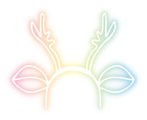 Set of Christmas hat neon