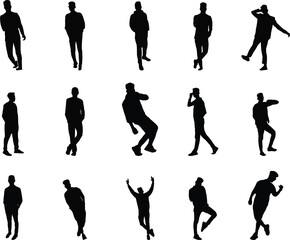 Vector collection of walking people silhouettes, Silhouettes Of a Men