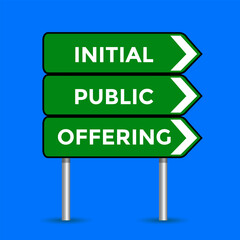 initial public offering, arrow sign, vector illustration 