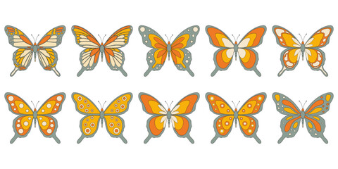 Fototapeta na wymiar Retro Butterfly Illustration