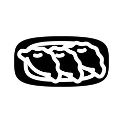 gyoza japanese food glyph icon vector. gyoza japanese food sign. isolated symbol illustration