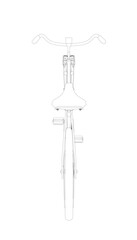 Outline vintage bicycle, vector. Black and white retro bicycle.