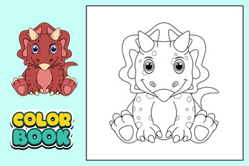 coloring book for kids triceratops