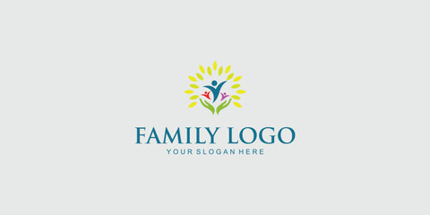 Fototapeta na wymiar Family logo design with unique concept premium vector
