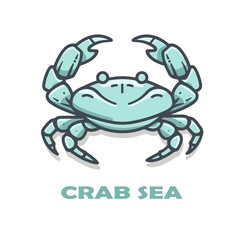 crab sea animal vector logo 