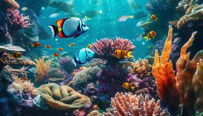 Fototapeta na wymiar Underwater Sea Life Generative AI