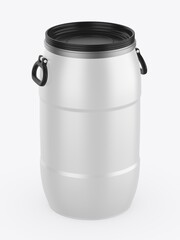 Blank Glossy Drum Barrel template, 3d render illustration.