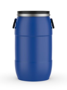Blank Glossy Drum Barrel template, 3d render illustration.
