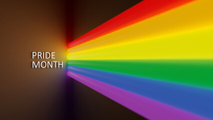 LGBTQIA pride month 3D colorful render background