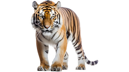 Obraz premium Isolated Tiger on Transparent Background - Generative AI