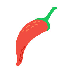Chili pepper flat vector material design isolated on white