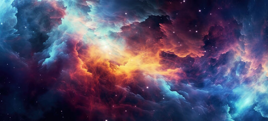 Fototapeta na wymiar Generative ai illustration of Colorful space galaxy cloud nebula