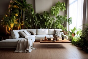 white sofa organic minimalistic room