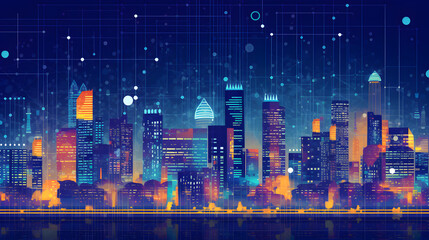 Fototapeta na wymiar IoT in Smart Cities