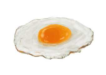 目玉焼き　リアルイラスト
