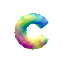 Colorful fluffy clouds alphabet lowercase letters. This is a part of a set which also includes uppercase letters, numbers, punctuation marks, symbols, shapes, and frames