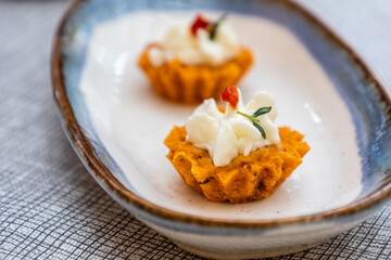 cheese appetizer on a wooden table 