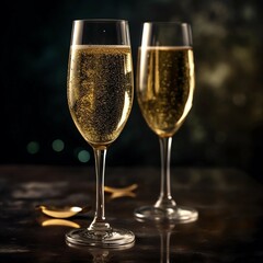 two glasses of champagne