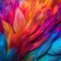 Beautiful Colorful Rainbow Feathers