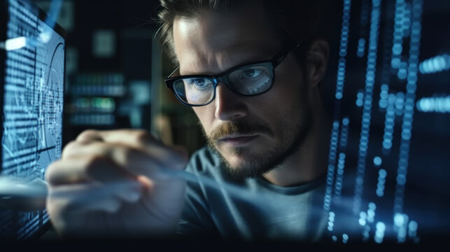 Programmer writes code created with generative AI technology