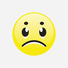 Sad emoticon in a flat style. vector illustration. eps 10