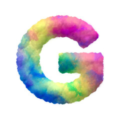 Colorful fluffy clouds alphabet uppercase letters. This is a part of a set which also includes lowercase letters, numbers, punctuation marks, symbols, shapes, and frames