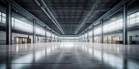 AI Generated. AI Generative. Logistic storage stock depo port dock warehouse inside. Business shipping transportation. Graphic Art