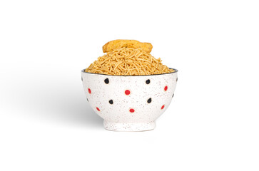 Bhujia sev- Famous Bikaneri bhujia, often simply called bhujia, is a popular crispy snack prepared by using moth beans and besan and spices, originating from, Bikaner, Rajasthan, India.