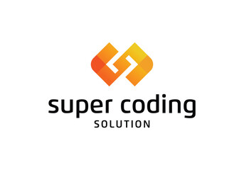Code coding developer gradation style logo design