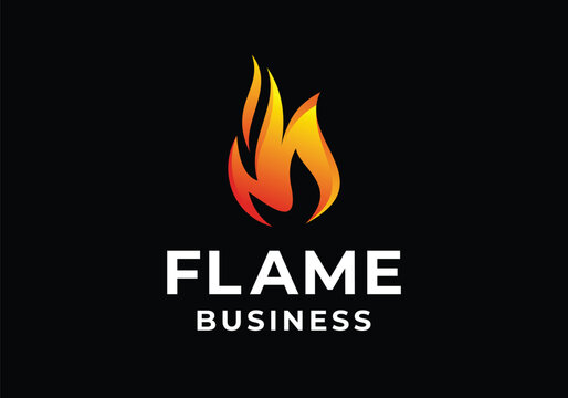 Fire flame burn logo illustration design template