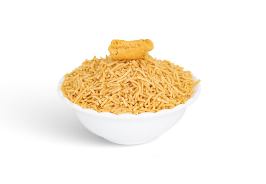 Bhujia sev- Famous Bikaneri bhujia, often simply called bhujia, is a popular crispy snack prepared by using moth beans and besan and spices, originating from, Bikaner, Rajasthan, India.