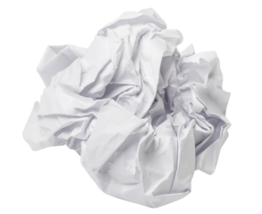 Crumpled paper ball cut out