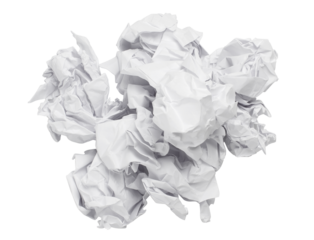 Crumpled paper ball cut out