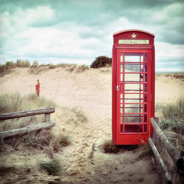 Res phone booth at beach