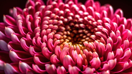 Close up on a Beautiful Pink Chrysanthemum. Generative Ai