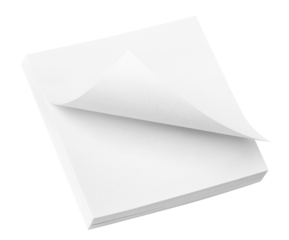 White sticky notes cut out