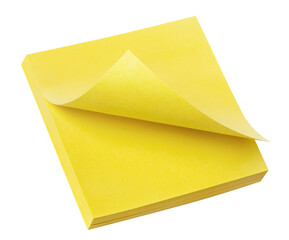 Yellow sticky notes cut out