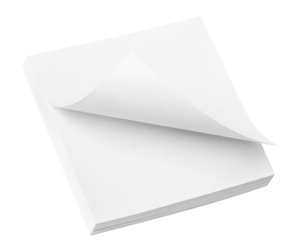 White sticky notes cut out