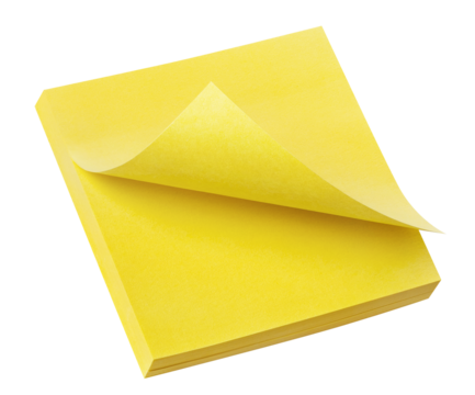 Yellow sticky notes cut out