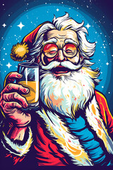 Funny tipsy Santa Claus