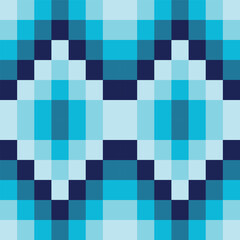Blue rectangle mosaic tiles seamless vector pattern. Geometric vector pattern. Different shades of blue rectangle vector background.