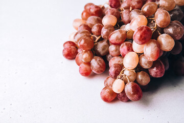 Bunches of fresh ripe red grapes. Red wine grapes.