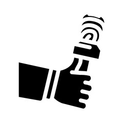 reporter news media glyph icon vector. reporter news media sign. isolated symbol illustration