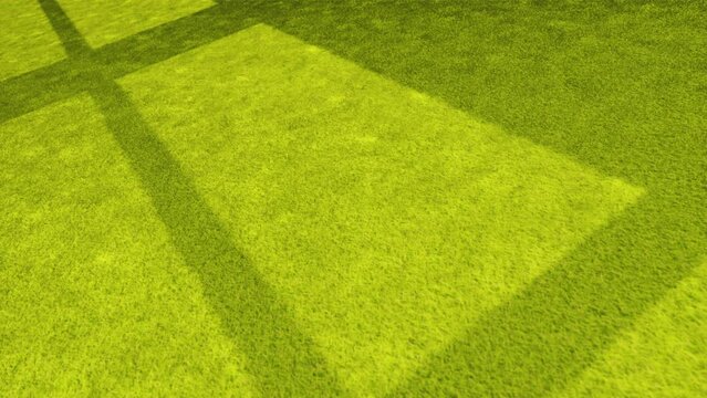 Empty grass floor. The backdrop for exhibition ,booth,product. Wall for the conference. background Sunshine natural shadow for entertainment,concert,event. 3d Background for online.3D render.	

