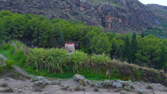 Landscape in the surroundings of the Alic&uacute;n de las Torres Spa and the Toril ditch and the Alic&uacute;n dolmens. Geopark of Granada, Geopark of Gorafe. Grenada Province. Andalusia. Spain. Europe